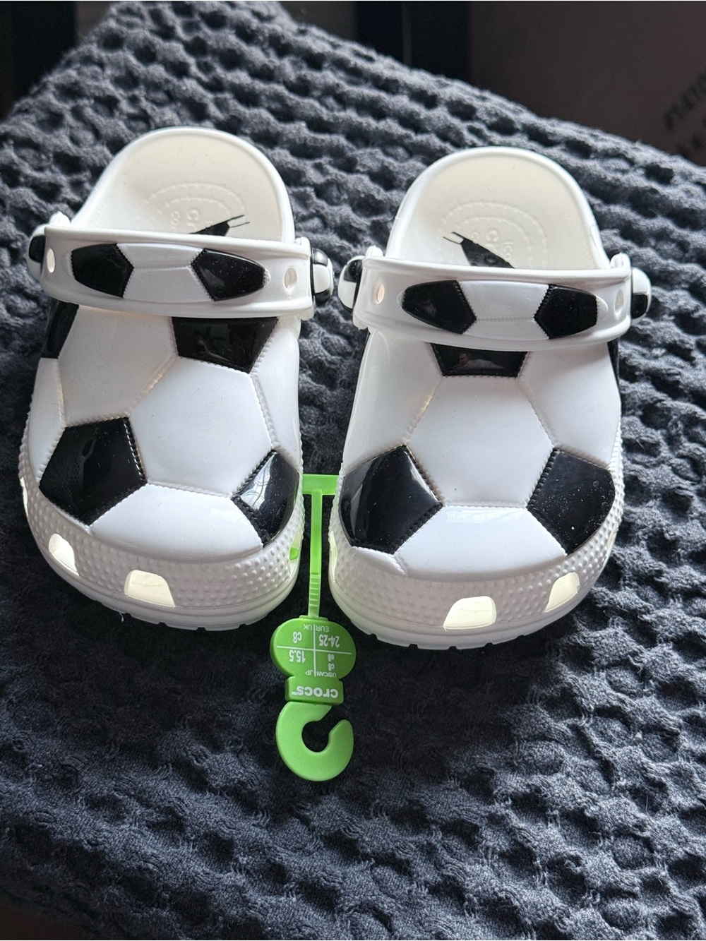CROCS Kids Soccer Clog Sandals - White & Black